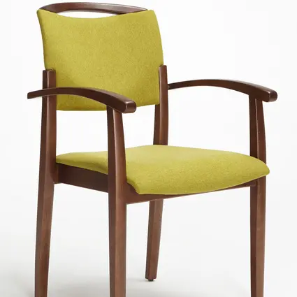 Modell Fena als Stapelstuhl mit Armlehnen und Griffbügel