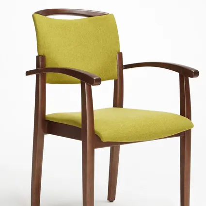 Modell Fena als Stapelstuhl mit Armlehnen und Griffbügel