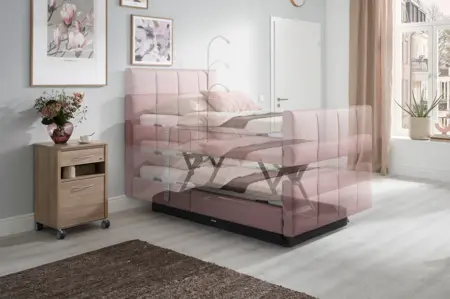 Libra deluxe met illustratie van hoogteverstelling van onder naar boven.