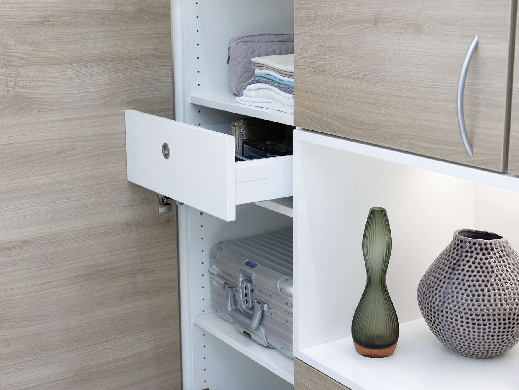Flexible storage space with the Adrano range of furniture